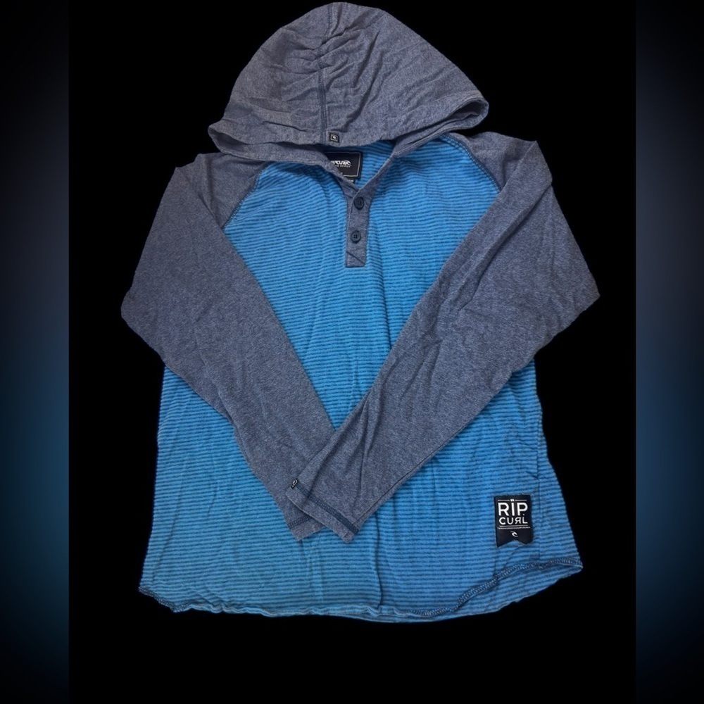 Rip Curl Kids Boy's slimfit Long Sleeve Knit. M(10-12 Big Kids).blue/gray k283
